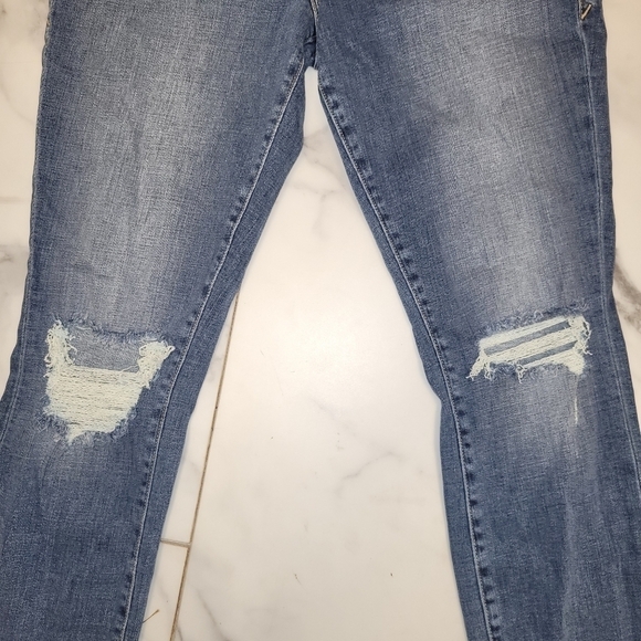 GOOD AMERICAN Good Legs High Waist Distressed Crop Skinny Jeans Size 6 / 29 - Picture 5 of 14